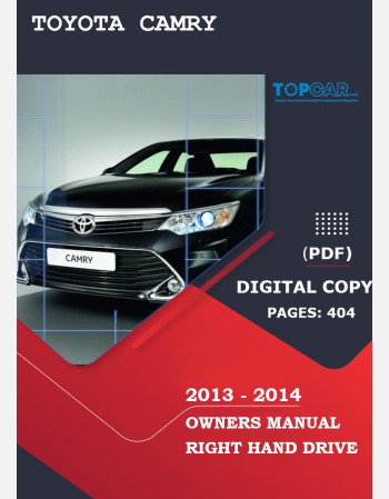 TOYOTA CAMRY 2013-2014 OWNERS MANUAL IN ENGLISH